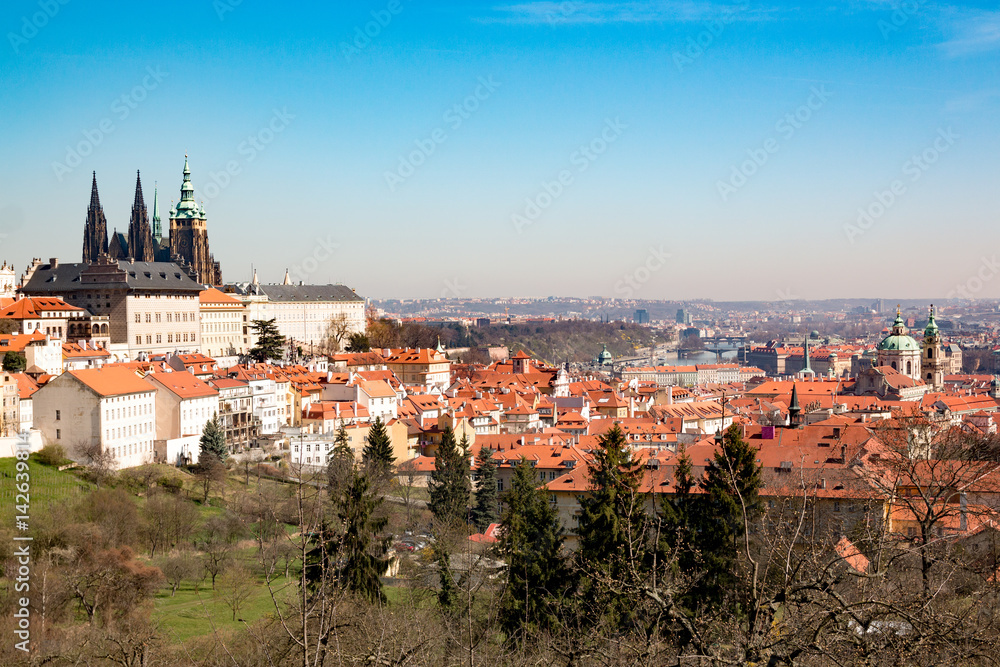 Old Town of Prague and church Saint Vitus in Prague