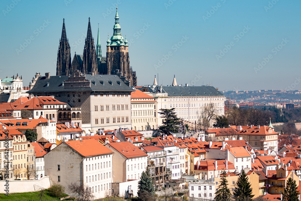 Old Town of Prague and church Saint Vitus in Prague