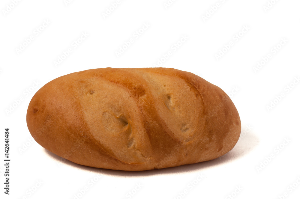 small bun loaf of bread isolated on white background small bun loaf of bread isolated on white background