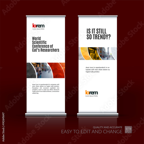 Abstract business vector set of modern roll Up Banner stand desi