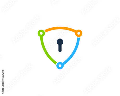Tech Shield Icon Logo Design Element
