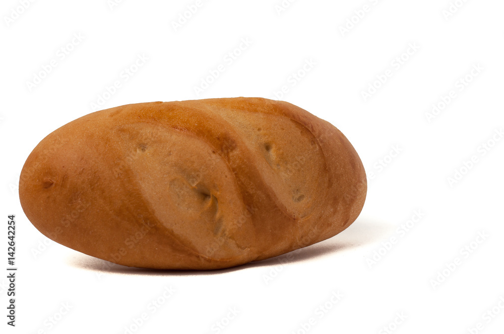 small bun loaf of bread isolated on white background small bun loaf of bread isolated on white background
