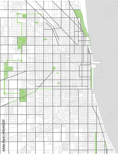 vector map of the city of Chicago, USA