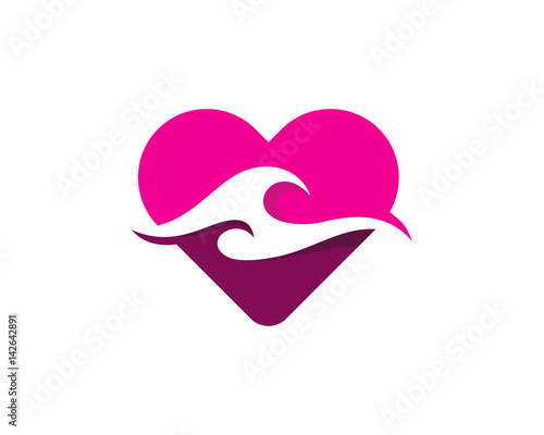 Love Wave Icon Logo Design Element
