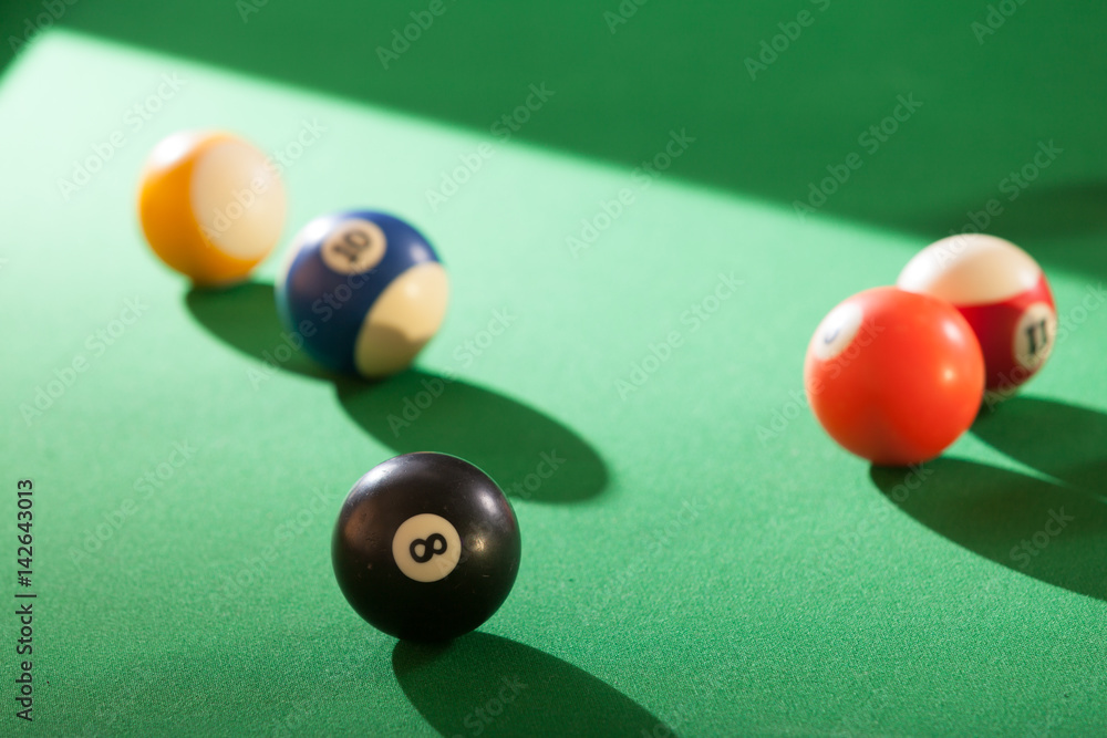 Snooker ball on billiard table Snooker ball on billiard table