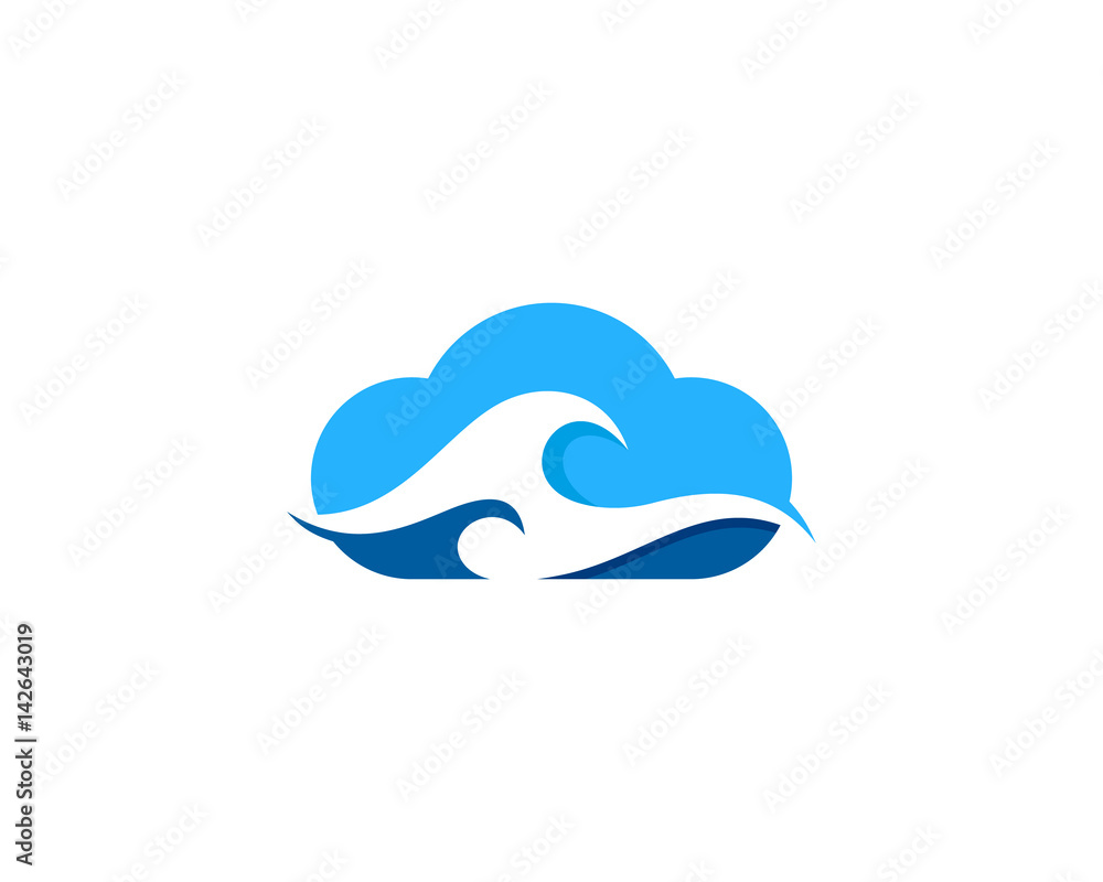 Obraz premium Cloud Wave Icon Logo Design Element