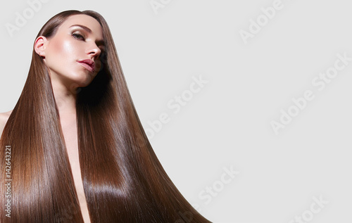 Obraz na plátně Very long, straight silky hair