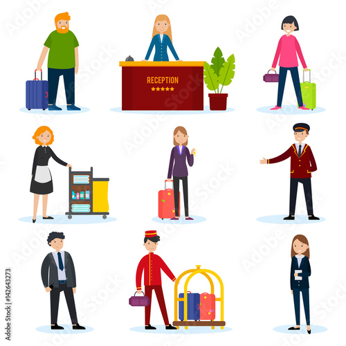 People In Hotel Set
