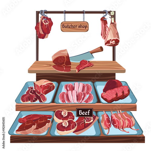 Hand Drawn Butcher Shop Concept