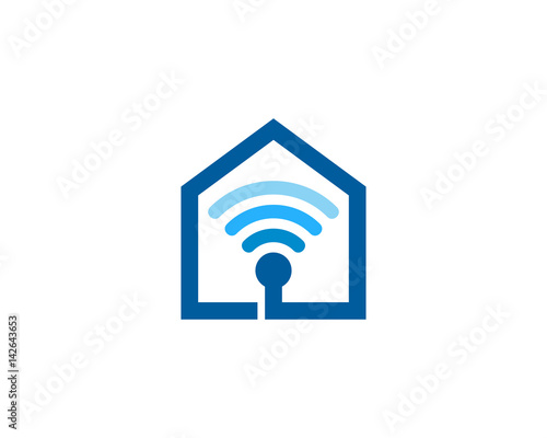 Wifi House Icon Logo Design Element