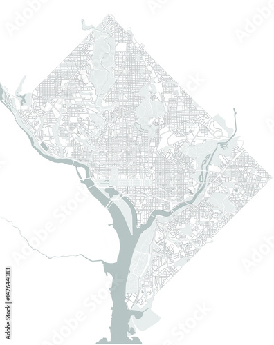 vector map of the city of Washington D.C., USA