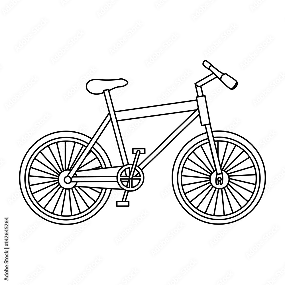 Monochrome contour of small sport bike in white Vector Image