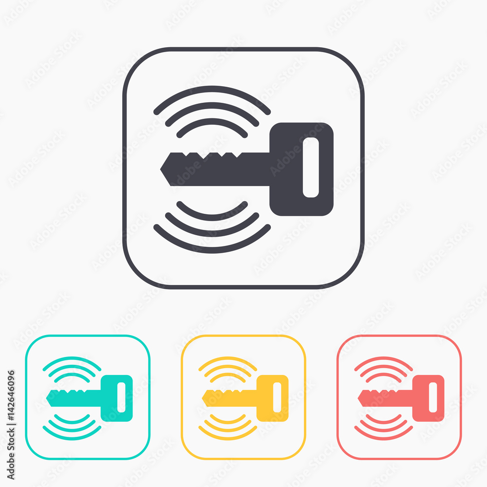 Car remote key symbol vector hmi dashboard flat icon Car remote key symbol vector hmi dashboard flat icon