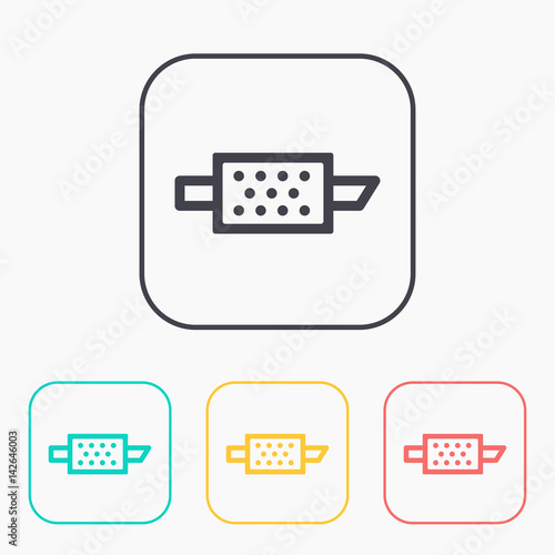 Particulate engine filter warning vector hmi dashboard flat icon