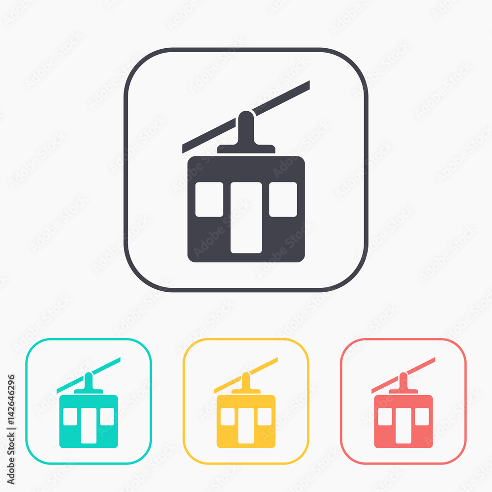 Obraz premium Funicular sign vector flat icon