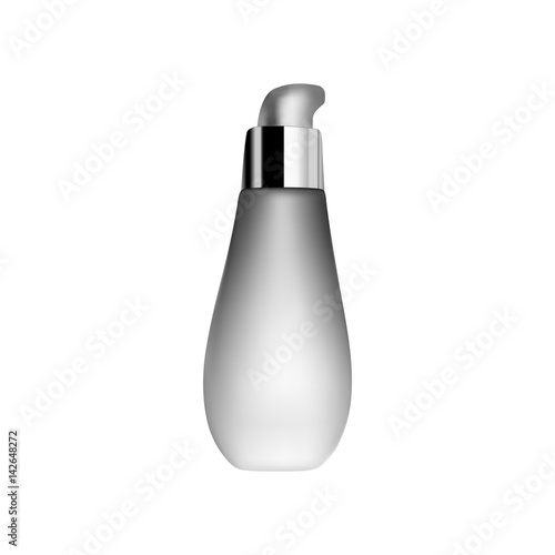 Gold cream Cosmetics bottle on White background