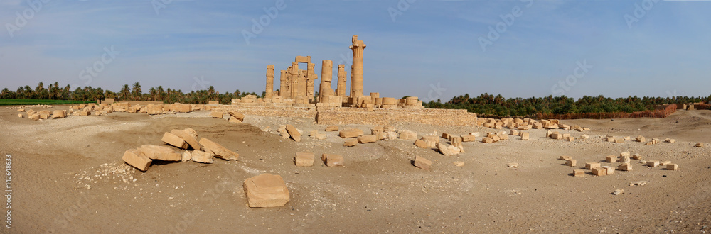 Soleb - the  ruins of a temple founded  by pharaoh Amenhotep III consecrated to the deity Amun Re