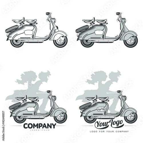 Vector illustration of vintage scooter
