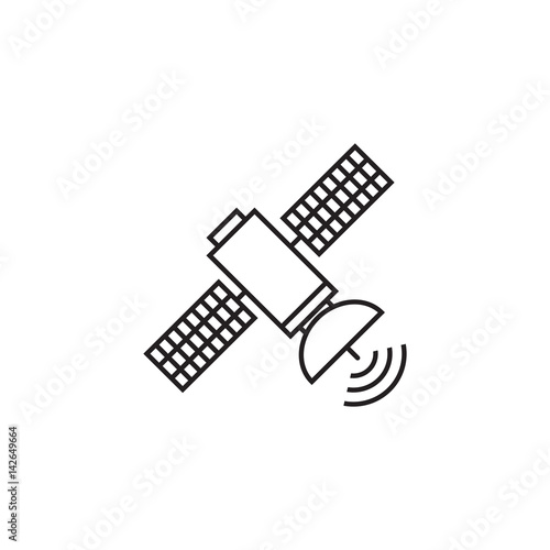 satellite line icon, sputnik outline vector illustration, linear