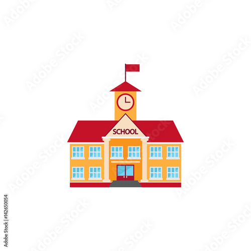 school building icon vector, solid logo, colorful pictogram isol