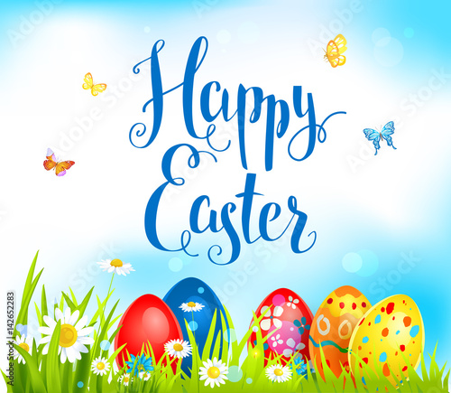 Vector happy ester background