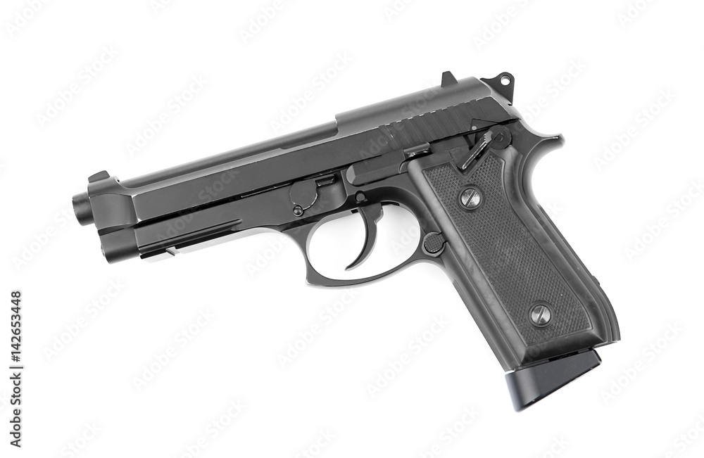 Gun on white background