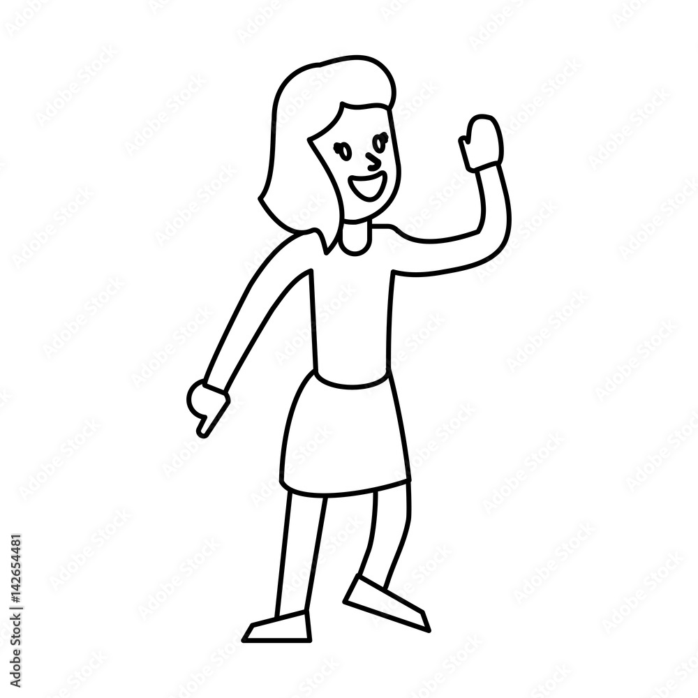 woman celebration dance cheerful outline vector illustration eps 10 woman celebration dance cheerful outline vector illustration eps 10