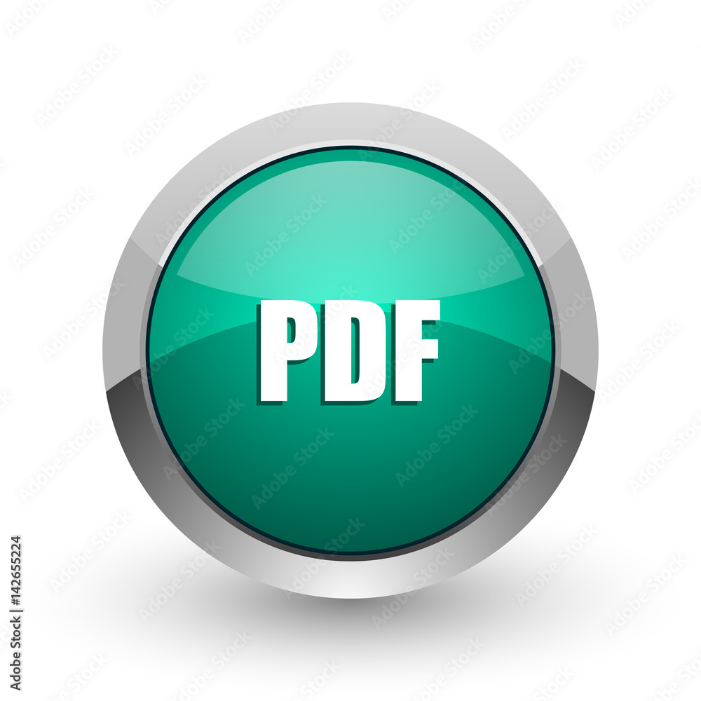 Pdf silver metallic chrome web design green round internet icon with shadow on white background. Pdf silver metallic chrome web design green round internet icon with shadow on white background.