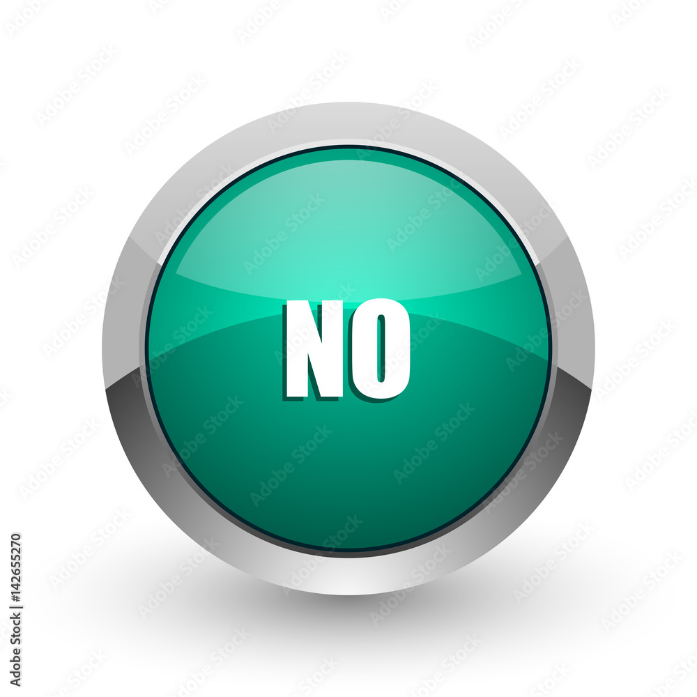 No silver metallic chrome web design green round internet icon with shadow on white background. No silver metallic chrome web design green round internet icon with shadow on white background.