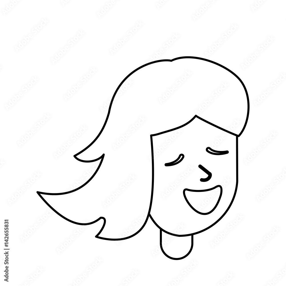 outlined portrait girl smile vector illustration eps 10 outlined portrait girl smile vector illustration eps 10