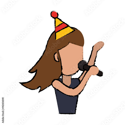 female funny dancing entertain vector illustration eps 10