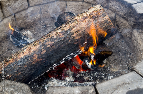Campfire in winter