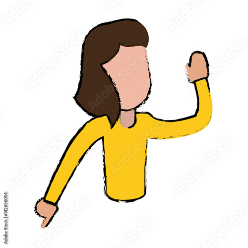 female funny dancing entertain vector illustration eps 10