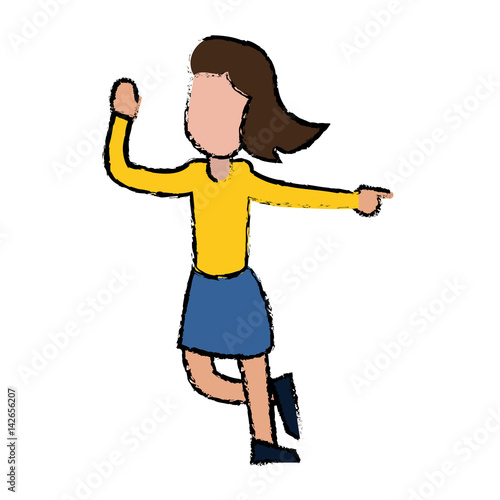 female funny dancing entertain vector illustration eps 10