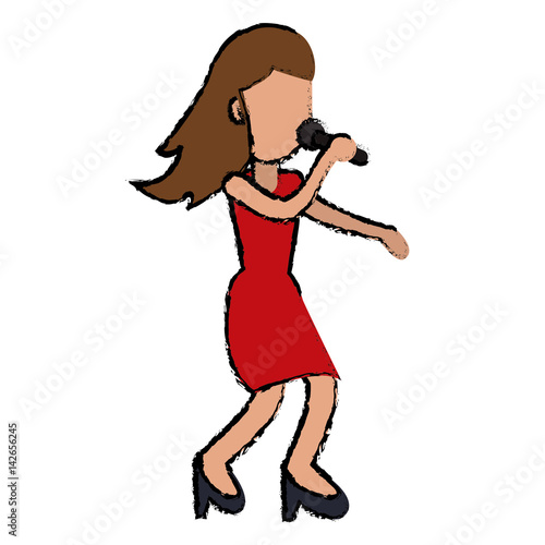 female funny dancing entertain vector illustration eps 10