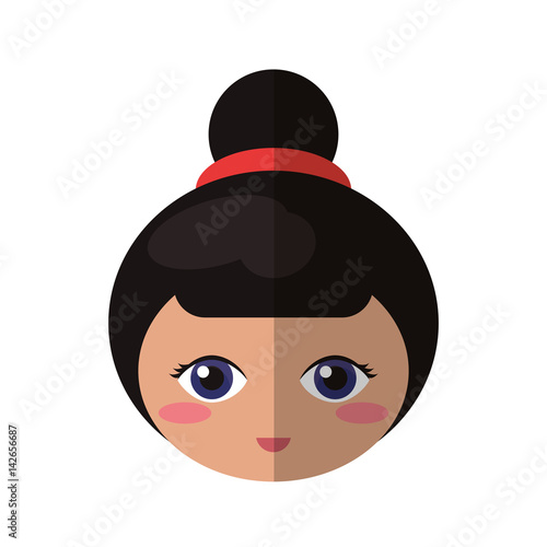 beauty face kokeshi souvenir decorative vector illustration eps 10