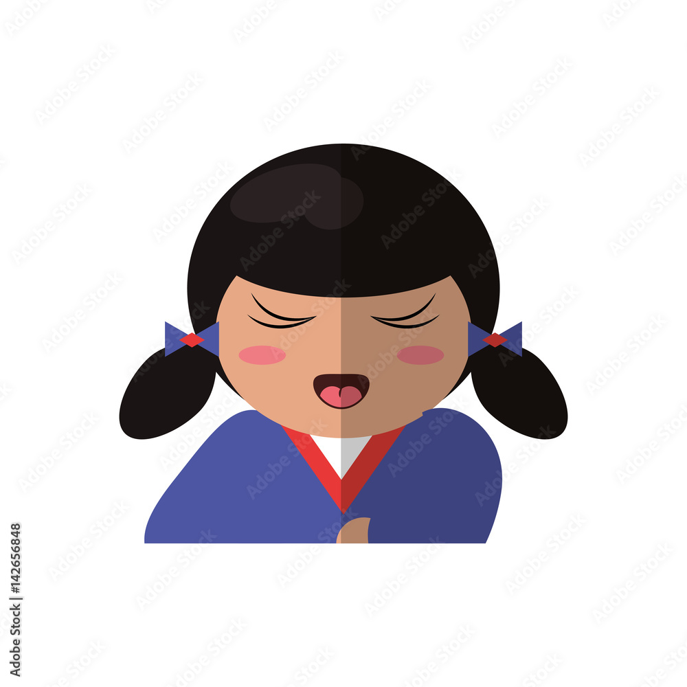 portrait doll kokeshi geisha girl vector illustration eps 10 portrait doll kokeshi geisha girl vector illustration eps 10