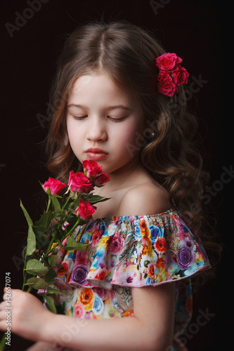 portrait of a little girl in the Studio