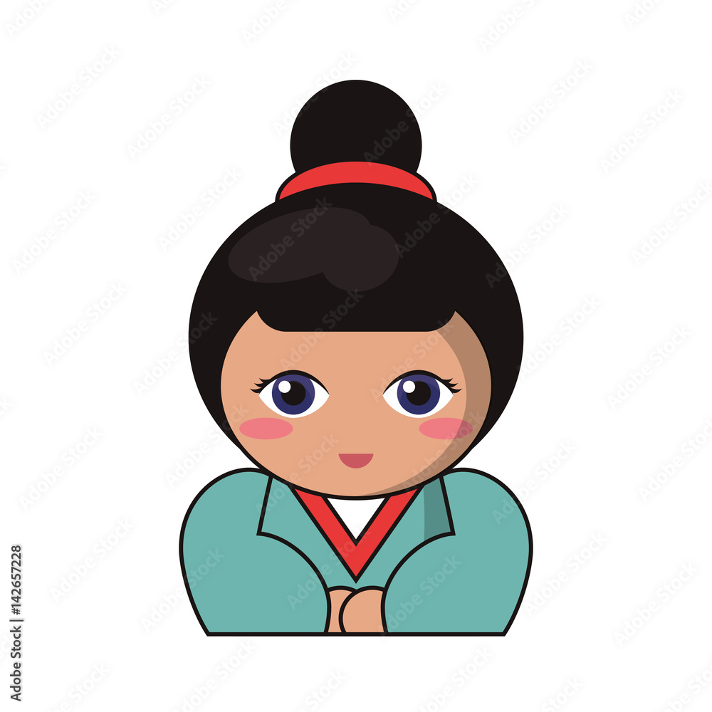portrait doll kokeshi lovely vector illustration eps 10 portrait doll kokeshi lovely vector illustration eps 10