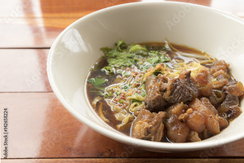 beef stew with noodles soup