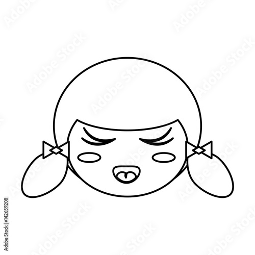 kokeshi face doll outline vector illustration eps 10 vector illustration