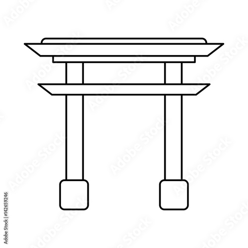 gate japanese monument outline vector illustration eps 10