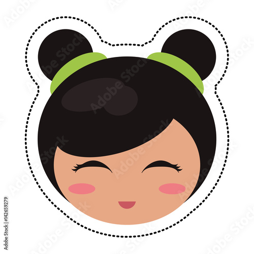 kokeshi head face doll vector illustration eps 10 vector illustration