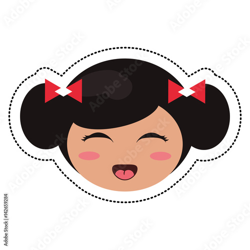 kokeshi head face doll vector illustration eps 10 vector illustration