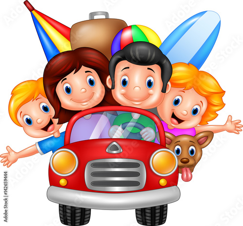 Cartoon family vacation