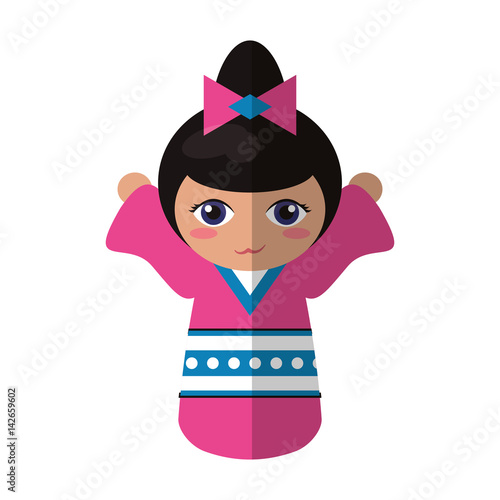 doll kokeshi japanese image vector illustration eps 10