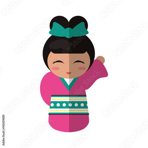 doll kokeshi japanese image vector illustration eps 10