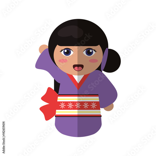 doll kokeshi japanese image vector illustration eps 10