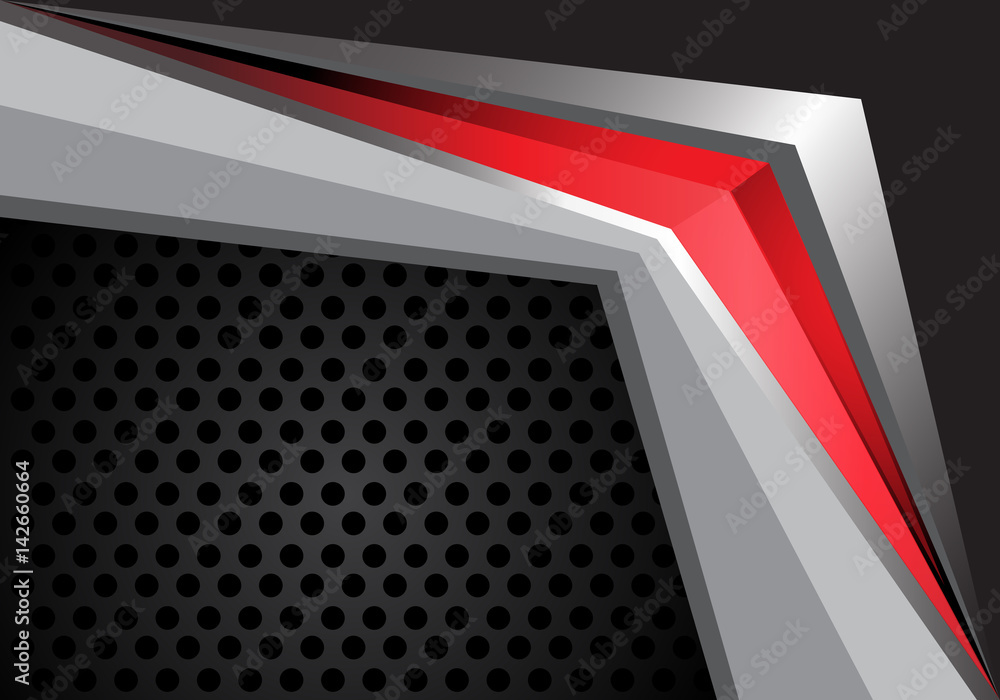 Abstract red arrow on gray metal design modern background texture ...