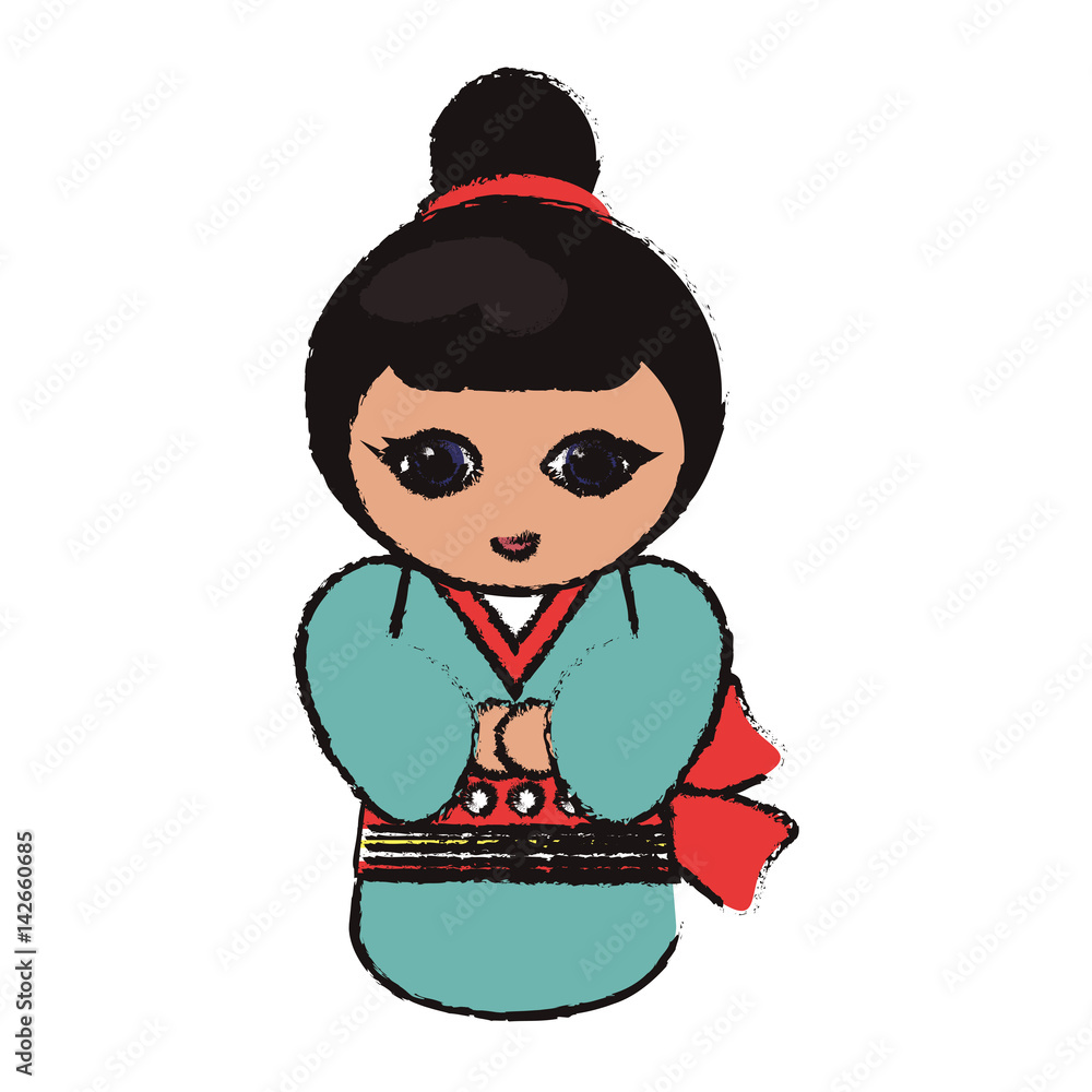 kokeshi doll handmade decoration image vector illustration eps 10 kokeshi doll handmade decoration image vector illustration eps 10
